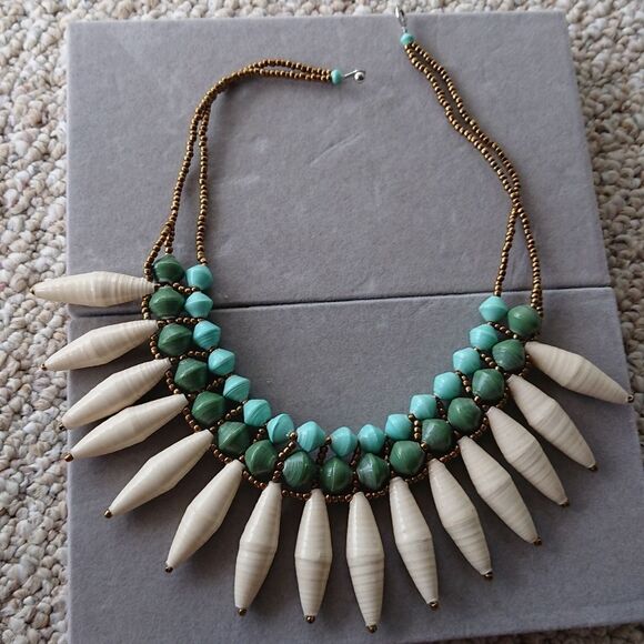 Teng Yue BOHO white Turquoise Beads necklaces - Picture 1 of 10